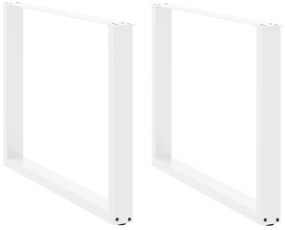 Pés de mesa de jantar em forma de U, 2 peças, branco, 100x (72-73) cm,