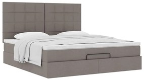 Estrutura de cama otomana com colchão tecido cinzento 160x200cm