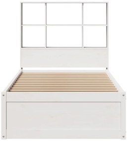 Cama sem colchão 90x200 cm madeira de pinho maciça branco
