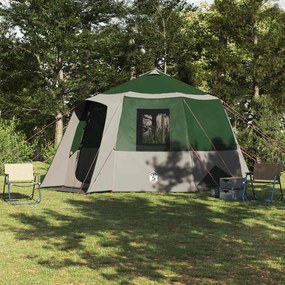 vidaXL Barraca Cabana com telhado Verde e Branco 405 x 405 x 273 cm