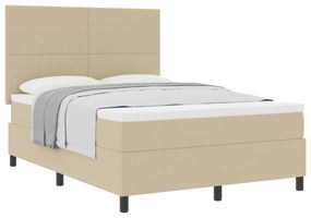 Cama Box Spring com Colchão Verde Claro Cinza 140x200 cm Tecido de Vel