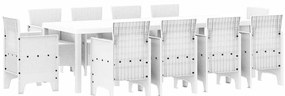 Conjunto de Jantar para Jardim 11 pcs Branco 250 x 100 x 73 cm