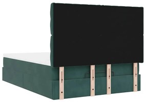 Estrutura cama otomana colchões 140x200 cm veludo verde escuro