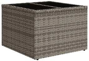 5 pcs conjunto sofás de jardim c/ almofadões vime PE cinzento