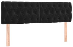 Cama box spring c/ colchão/LED 140x200 cm veludo preto