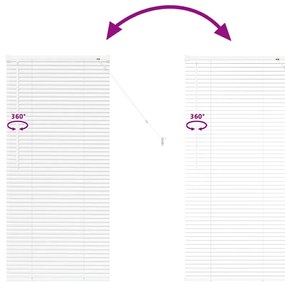 Persiana de Janela com cortinas Outros Manual Branco 80 x 130 cm Alumí