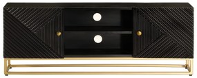 Móvel de TV 110x30x40 cm mangueira maciça e ferro preto