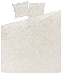 Colcha com relevo e duas almofadas creme 200 x 220 cm RUDKHAN Beliani