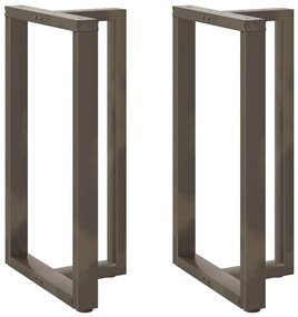 vidaXL Pés de mesa de bar em forma de T, 2 peças, preto, 60x35x(100-101) cm, aço