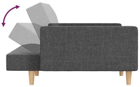 Sofá-cama 2 lugares com duas almofadas tecido cinzento-claro