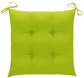Cadeiras de jardim c/ almofadões 4 pcs madeira de teca maciça