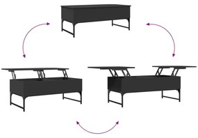 Mesa de centro 100x50x40 cm derivados de madeira/metal preto