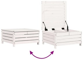 Apoio de pés p/ jardim c/ almofadão pinho maciço branco