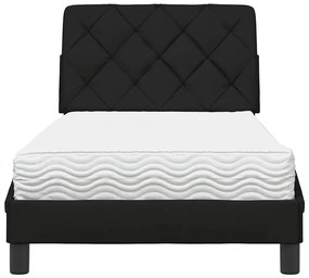 Cama com colchão 80x200 cm tecido preto