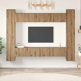 Conjunto de móvel de TV 10 pcs carvalho artisiano