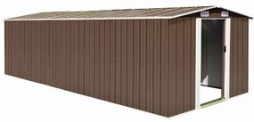 Abrigo de jardim 257x580x181 cm metal castanho