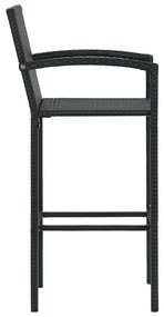 Bancos de bar 4 pcs vime PE preto