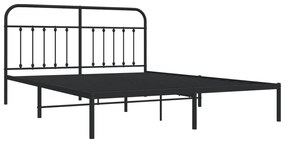 Estrutura de cama em metal com cabeceira 180x200 cm preto