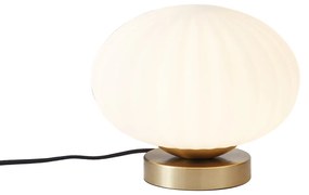 Candeeiro de Mesa Design Latão com Vidro Opal - Mochi Design