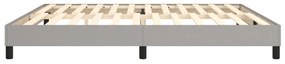 Estrutura de cama sem colchão 200x200 cm tecido cinzento-claro