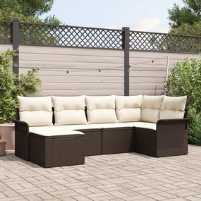 Conjunto de Sofá de Jardim vidaXL de 6 Peças com Almofadas Rattan Poli