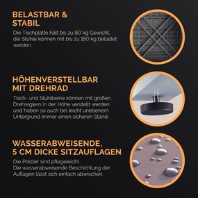 Conjunto de jardim Polyrattan 3 peças em WPC cinzento
