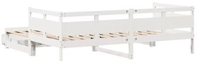 Sofá-cama com gavetão e gavetas sem colchão 90x190 cm branco
