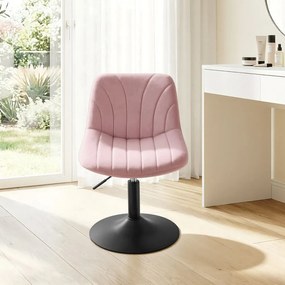 Banco para toucador com altura ajustavel 46,5 x 43 x (65,5-77,5) em veludo Rosa