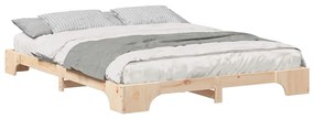 Estrutura de cama de chão Castanho 160 x 220 cm