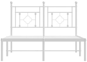 Estrutura de cama com cabeceira 120x200 cm metal branco