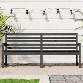 vidaXL Banco de jardim 203,5x48x91,5 cm madeira de pinho maciça cinza