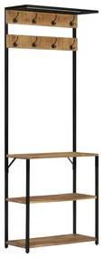 vidaXL Bengaleiro c/ sapateira 68x30x182 cm mangueira maciça áspera