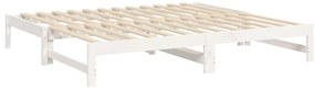 Estrutura sofá-cama de puxar 2x(90x190) cm pinho maciço branco