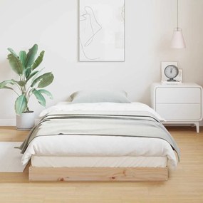 Estrutura de Cama de Piso vidaXL Branca 100x220 cm Madeira Sólida de P