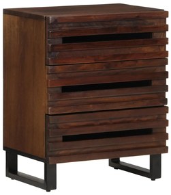 vidaXL Mesa de cabeceira 50x34x62 cm madeira mangueira maciça castanho