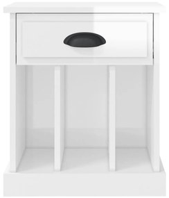 Mesa de cabeceira 43x36x50 cm branco brilhante