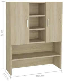 Armário máquina de lavar 70,5x25,5x90 cm carvalho sonoma