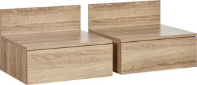HOMCOM Mesas Cabeceira Flutuantes 2 Unidades com Gaveta Práticas Estilo Moderno Design Contemporâneo 43x36,5x30,5 cm Madeira Elegante | Aosom Portugal