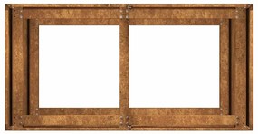 Floreira enferrujada 80x40x80 cm aço resistente