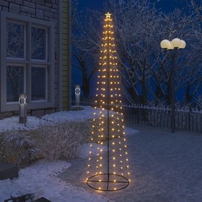 vidaXL Árvore de Natal em cone c/ 136 luzes LED branco quente 70x240cm