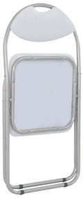 Cadeiras de jantar dobráveis 6 pcs couro artificial branco