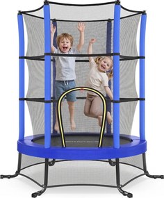 Trampolim infantil de 174 cm com rede de segurança azul