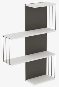 Estante de Parede Cambel – Branco e Antracite – 64x96x19 cm