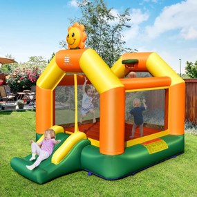 Castelo insuflável para crianças insuflável Castelo insuflável com Área de Salto Kit de reparação de cestos de basquetebol (sem Compressor) 291 x 270 x 366 cm