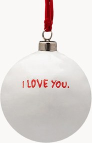 Bola de Natal artesanal I Love You