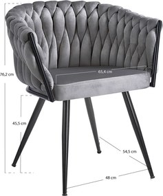 Cadeira Widny Black Veludo - Cinza escuro