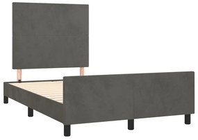 Estrutura de cama sem colchão 120x190 cm Veludo cinza escuro