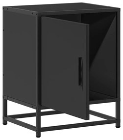 Mesa de cabeceira 40x31x50cm derivados de madeira preto e metal