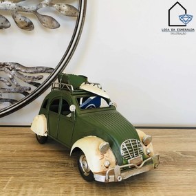 Carrinho Decorativo | Verde &amp; Creme | 25x10x13CM