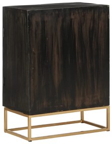 Aparador 55x34x75 cm madeira de mangueira maciça e ferro preto